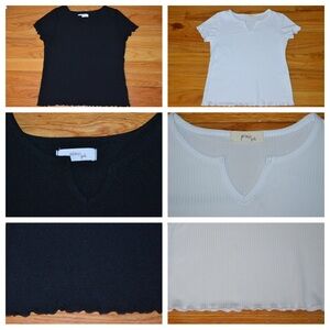 Set of 2 youth girls Pinc Girls ribbed t-shirts tops, size 10/12